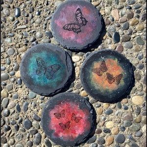 Handmade butterfly coasters